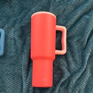 Simple Modern Coral Red Tumbler with Handle